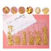 Guld nagelkonstdekorationer studs accesoires naglar design smycken manikyr metall nagel charms sten 3d strass ongles leverans9020308