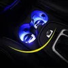 LED Solar Car Cup Mat Car Accessories Universal LED Bottle Holder Bottom Light Cup Coaster Mat Non Slip Pad HHA49