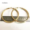 Gothletic Gold-Color 90mm Big Hoop Örhängen 5mm Tjock kopparrör Minimalistisk rund cirkel Örhängen för kvinnor Hiphop Rock Smycken