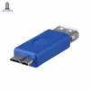 500pcs / lote padrão USB3.0 USB 3.0 digite uma mulher para micro b masculino a para micro conversor de adaptador azul nota azul note3 otg