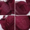 Bra Plus Size Seksowne pompki minimalizator koronkowe cycate staniki dla kobiet Bow Pełna kubek 4 Hookandeye Regulowany pasek Underwire cienki stanik Tre8720133