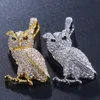 Haute qualité Micro incrusté Zircon hibou alliage pendentif colliers cristal charme animal collier chaîne en acier inoxydable hommes Design1550865
