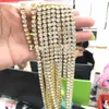 Chains 2021 Punk Hiphop Rhinestone Tennis Chain Necklace Men Women Silver Gold Iced Out Link Mens Jewelry Drop 1