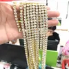 Kedjor 2021 Punk Hiphop Rhinestone Tennis Chain Halsband Män Kvinnor Silver Guld Iced Out Link Mens Smycken Drop 1