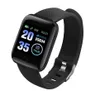 116Plus Smart Wristbands Watch Armband Män Blodtryck Fitness Tracker Hjärtfrekvens Monitor Pedometer Reminder Smartwatch för Android Ios