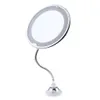 360° Rotation Flexible Gooseneck 10x Magnifying LED Lighted Bathroom Makeup Shaving Mirror Adjustable Bendable Gooseneck3439693