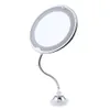 360° Rotation Flexible Gooseneck 10x Magnifying LED Lighted Bathroom Makeup Shaving Mirror Adjustable Bendable Gooseneck5323255