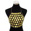 Nyaste Sexiga Sequins Body Chest Chain Night Club Beach Bikini Bra Slave Harness Chain Trendy Smycken