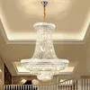 LED Modern Crystal Chandelier American Crystal Chandeliers Lights Fixture Hotel Hall Lobby Villa Stair Way Living Room Home Indoor Lighting