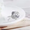 Epacket DHL vergoldeter Sterlingsilber-Blumen-Lila-Zirkon-Ring DHSR350 US-Größe 8; Modischer Damen-Schmuck aus 925er Silber mit drei Steinringen