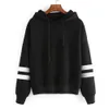 Mulheres Hoodies Casual Manga Longa Harajuku Sueter Jumper Tops Preto Forma Branco Alta Qualidade Com Capuz Pulôver