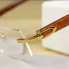 Wholesale-Glasses Men Women Gold Eyeglasses Frames Man Rimless Brand Prescription Spectacles for Male Clear Lens Wood Leg