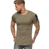 T-shirts T-shirts van heren T-shirts Korte mouw T-shirt Pocket Stitching Slanke Casual Sport Kleding M-3XL