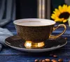 Tazza di caffè vintage con piattino e cucchiaio in porcellana tazza di caffè in ceramica e piattini impostare tazze da tè bevande
