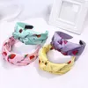 Sweet Strawberry Print Hair Hoop Women Girls Summer Personality Wide Bandana Bright Candy Color Twist Knot Headband