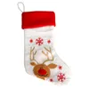 Jul mjuk broderad strumpor snöflinga santa snögubbe broderade julgran hängande dekorationer xmas godis gåva presentera strumpor