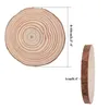 Naturalne drewniane plasterki 40 sztuk 3.5-4.0 cali okrągły okręgi Niedokończone drzewo Kora Discs Discs Do Crafts Christmas Ozdoby DIY Sztuki RU1