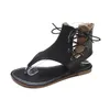 Heißer Verkauf – Gladiator-Sandalen, Flip-Sandalen, Vintage-Sommerschuhe, Leder, flache Sandalen, Damen