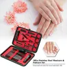 18Pcs Pro Manicure Set tool Nails Clipper for all extension Pedicure set Kit Utility Scissors Tweezer Knife Nail Art Tools kits