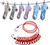 185CM Durable Outdoor Wild Travel Portable Windproof Elastic Clothesline 12PC Clips Hanger Drying rack clothes hanging Rope line