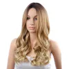 24 polegadas mulheres moda peruca plena sintética longa cabelo ondulado ombre perucas festas loiras