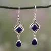 12Styles Vintage Silver Earrings Rainbow Moonstone Earring Amethyst&Peridot&Pearl Dangle Earrings for Women Wedding Bridal Jewelry Gifts