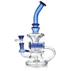 Recycler Oil Rigs vidro Bongos narguilé bubbler Bocal de vidro da tubulação de água Bubber com In Catcher Two Função Acessórios de cinza Stock