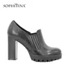SOPHITINA 2018 Hot Sale Shoes Platform Pumps Solid High Heel Basic Dress Pumps Sheepskin Round Toe Wedding Party Woman Shoes D50