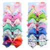 102 Kleur 5 inch JoJo Siwa Bows Hair Bow Girl Colorful Print Bronettes Haaraccessoires Rainbow Unicorn Kids Party Kersthaar 7373295