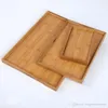 Rectangle Natural Bamboo Serving Tray Tea Cutlery Trays Storage Pallet Fruit Plate Decoration Food Wooden Rectangular 6 Size BH2304 CY