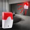 Mini Wired Strobe Siren Durable 12V Sound Alarm Strobe Flashing Red Light Sound Siren Home Security Alarm System 115dB