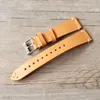Fit Water Ghost bracelet de montre en cuir bandes bord coupé 18 19 20 21 22mm de large cire d'huile italienne hommes poignet mâle famle bracelets de montre