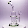 Glass Smoking Pipes Hookahs Green Ring 8.5Inches Glass Bong with 14mm Frosted bowl Global delivery