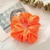 2019 Feminino Néon Scrunchies Elásticos Laços de Cabelo Menina Cor Sólida Suportes de Rabo de Cavalo Cor Fluorescente Brilhante Acessórios de Cabelo Feminino