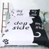Schwarz-weiße Katze und Hund bedruckte Bettwäsche, Bettbezug, 3 Bilder, Bettbezug, hochwertige Bettwäsche-Sets, Bettwäsche-Zubehör für Zuhause, Te256H