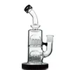 Double 12 bras arbre Perc épais verre Bongs 8 pouces plates-formes pétrolières 14mm Joint Dab plate-forme conduites d'eau avec bol ou Quartz Banger