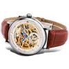 Automatiska mekaniska m￤n tittar p￥ rostfritt st￥l safirl￤der horlogor mannen holuns special lyxig storaste urtavla skelett montre de luxe