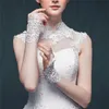 Bride's Wedding Lace Hook Finger Embroidered Beaded Gloves New Short Wedding Gloves