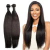 Greatremy Natural Color reta de seda Pacotes cabelo 2pcs 100% trama do cabelo Weave 8 "-30" extensões do cabelo Virgin não transformados Malásia Humano