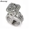 Choucong Vintage Promise Ring Kussen Cut 2CT Diamond 925 Sterling Silver Engagement Wedding Band Ringen voor Vrouwen Mannen