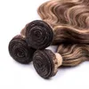 # 4/27 Brown Mix to Honey Blonde Piano Color Bundles de cheveux humains Body Wave Piano Color Extensions de cheveux humains péruviens Double trames 10-30 "