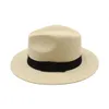 Moda Summer Women Man Słomka Panama Hat Outdoor Travel Wide Brim Beach Sun Ochrony Cap Jazz Hat5629097