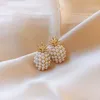 Hot Fashion Smycken S925 Silver Post Örhängen Faux Pearl Beads Söt Pinapple Stud Örhängen