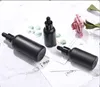 Top Quality Empty glass bottles with dropper essential oil bottles frost black 30ml 50ml 100ml with glass Pipette