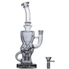 Percolator Water Pipes heady Glass Bong Hookahs Shisha Recycler Oil Rigs Chicha Dab Bubbler With 14mm Banger 28cm height