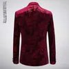 VAGUELETTE élégant velours Blazer hommes Paisley Floral mariage scène vêtements pour hommes bleu/rouge/doré imprimé robe veste M-6XL