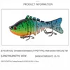 Fishing Baits Lures Electric Lure Wobblers For Fishing 4-Segement Rechargeable USB Swimbait lure T200602 Flashing LED light Fishing lure Crankbait