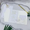 Lüks Pearl Fildişi Lazer Kesim Düğün Davetiyeleri Zarf Tarzında, Kişisel Lazer Düğünler İçin Davet Ediyor