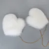 Мода-2018 Новые Женщины Мода Новый Подлинный Натуральный шерстяной Fox Fea Cavens Hinal Перчатки Варежки Real Fox Fur Glove JKP