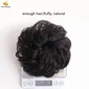 100% Gerçek Humanhair Scrunchie Elastik Bant Updo Uzantıları Saç Bun Topnot Siyah Kahverengi Kıvırcık Chignons